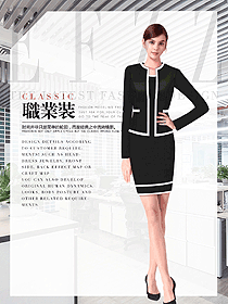 黑色女秋冬職業(yè)裝制服設(shè)計(jì)圖1753