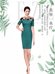 時尚女款SPA水療會所咨客制服設計圖486