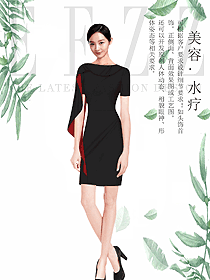 時尚女款SPA水療會所咨客制服設計圖495