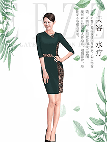 原創制服設計水療會所咨客服裝款式圖515