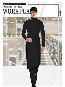 時尚黑色男款快餐廳服裝款式設計圖384