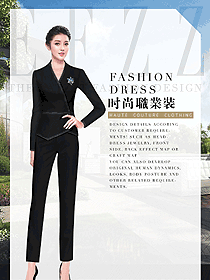 時尚黑色女秋冬職業裝制服設計圖1781