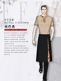 時尚短袖男款美容技師制服設(shè)計圖768