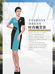 短袖連衣裙女職業(yè)裝夏裝制服設(shè)計圖884