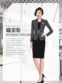 灰色女職業(yè)裝夏裝制服設計圖893