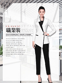 白色女秋冬職業裝制服設計圖1797