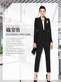 黑色女秋冬職業裝制服設計圖1803