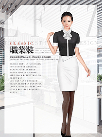 女職業裝修身款短袖襯衫設計圖391