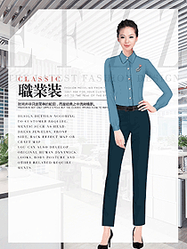 原創制服設計紫紅色女職業裝長袖襯衫款式圖359