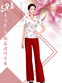 新款女款美容會所服裝款式圖776
