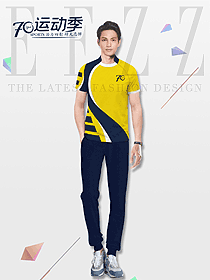 時尚男職業裝T恤制服設計圖114