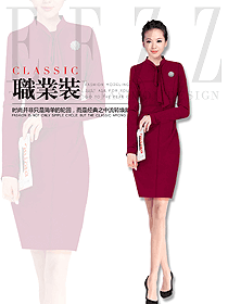 原創(chuàng)制服設計紅色女職業(yè)裝夏裝款式圖788