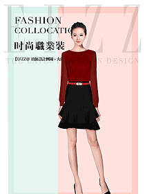 原創制服設計紅色女職業裝夏裝款式圖818