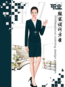時尚女秋冬職業裝制服設計圖1679
