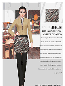 原創(chuàng)制服設(shè)計(jì)女款服務(wù)員服裝款式圖353