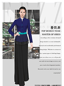 原創(chuàng)制服設計女款服務員服裝款式圖359