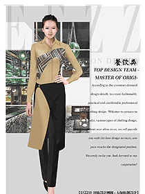 原創制服設計女款服務員服裝款式圖362