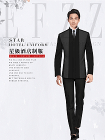 中式男款酒店大堂服裝款式設計圖1215