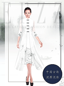 新款中式茶藝師制服款式設計圖2023