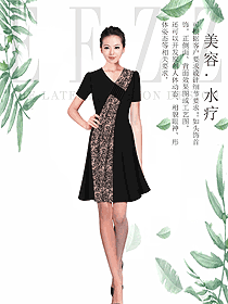時(shí)尚黑色SPA水療會(huì)所咨客制服設(shè)計(jì)圖510