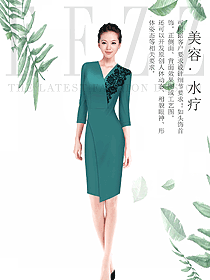 女款SPA水療會所咨客制服設計圖447