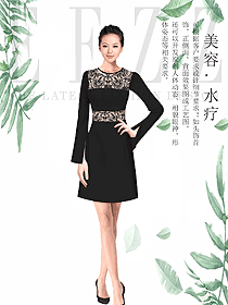 原創制服設計女款水療會所咨客服裝款式圖437