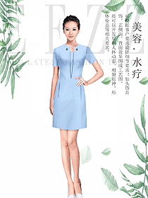 原創(chuàng)制服設計淺藍色女款按摩技師服裝款式圖1494