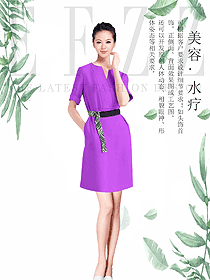 新款短袖女款按摩技師服款式設計圖1475