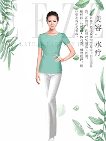新款短袖女款按摩技師服款式設計圖1473