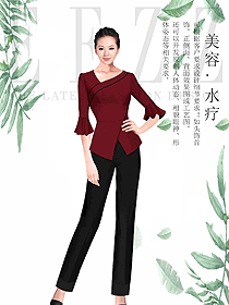 原創設計女款美容會所服裝款式圖761