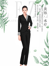 黑色女款美容會所服裝款式圖745