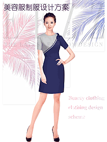 原創制服設計短袖女款美容會所服裝款式圖700