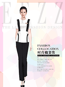 白色短袖女款美容會所服裝款式圖695