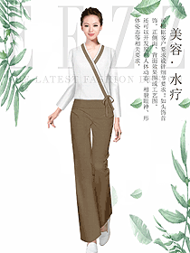時尚長袖女款美容技師制服設計圖649