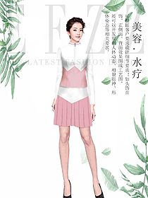 長(zhǎng)袖女款總臺(tái)收銀接待制服設(shè)計(jì)圖445