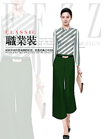 時尚女職業裝長袖襯衫制服設計圖393