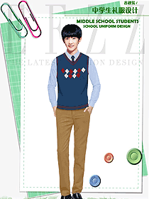 時尚男款學生服校服款式設計圖114