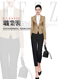 原創制服設計女秋冬職業裝制服設計圖1816