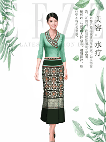 泰式風格東南亞水療會所咨客服裝款式圖532