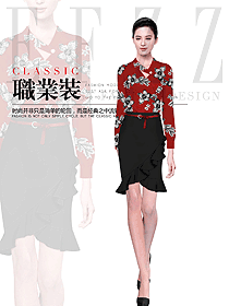 時尚女職業裝長袖襯衫制服設計圖399
