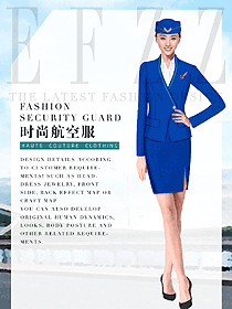 原創制服設計藍色空姐服裝設計圖855