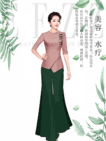新款水療會(huì)所咨客服裝款式圖538