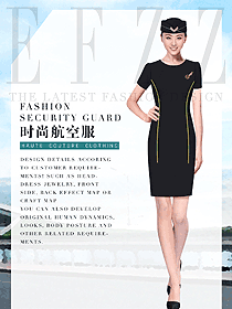 新款黑色連衣裙款空姐制服款式設(shè)計(jì)圖868