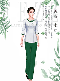 時(shí)尚夏裝女款美容技師制服設(shè)計(jì)圖871