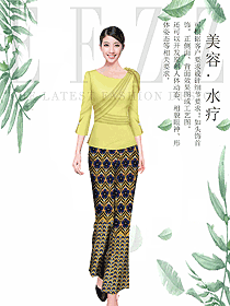 原創制服設計水療會所咨客服裝款式圖541