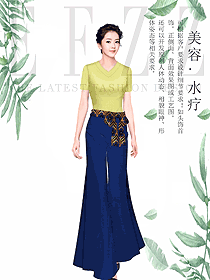 原創制服設計水療會所咨客服裝款式圖543