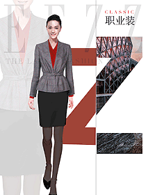 原創制服設計女職業裝夏裝款式圖1034