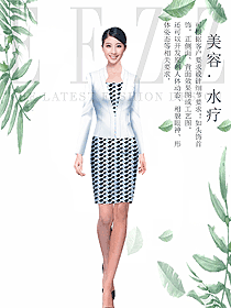 時尚女款總臺收銀接待制服設(shè)計圖477