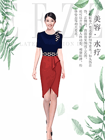 時尚女款總臺收銀接待制服設計圖491