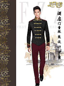 新款星級酒店門童制服設計圖1288
